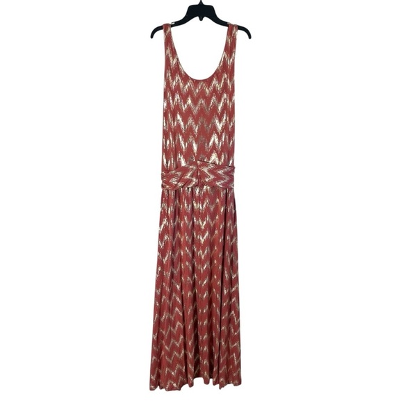 SOFT SURROUNDINGS Alessandra Metallic Chevron Stripe Maxi Dress 2BQ52 - Picture 3 of 9